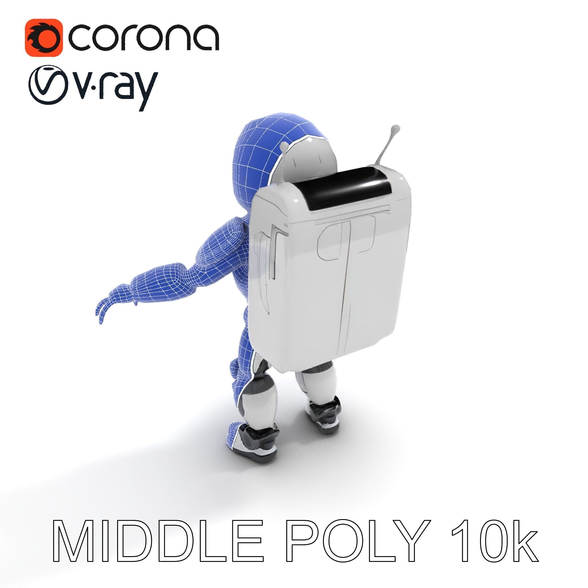 AstroBot Futuristic Companion Robot with Interchangeable Modules Low-poly 3D model_14