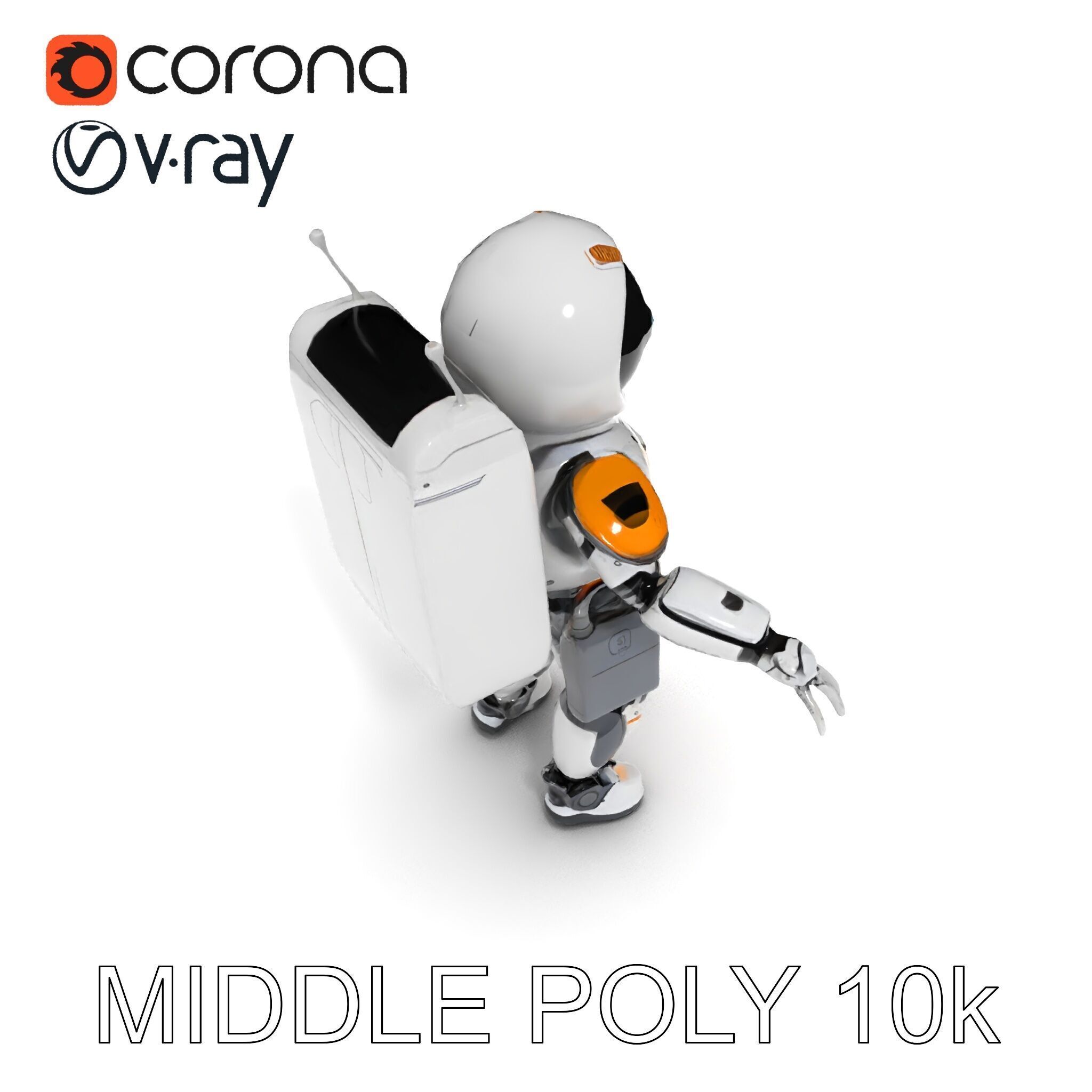 AstroBot Futuristic Companion Robot with Interchangeable Modules Low-poly 3D model_34