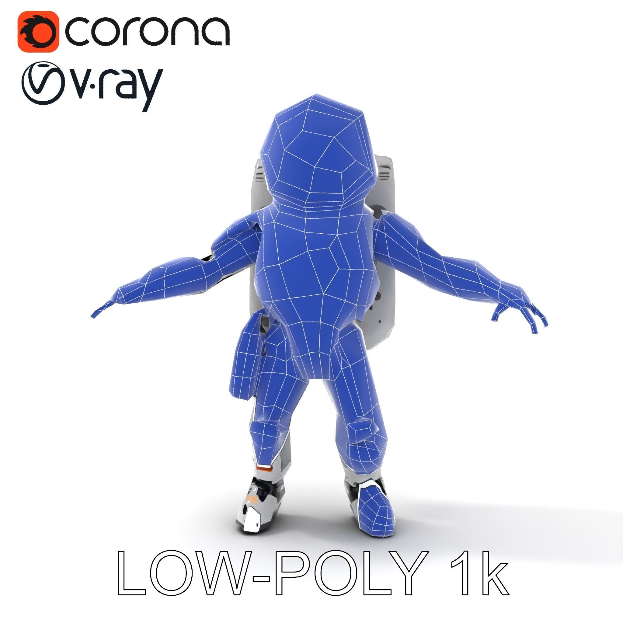 AstroBot Futuristic Companion Robot with Interchangeable Modules Low-poly 3D model_26