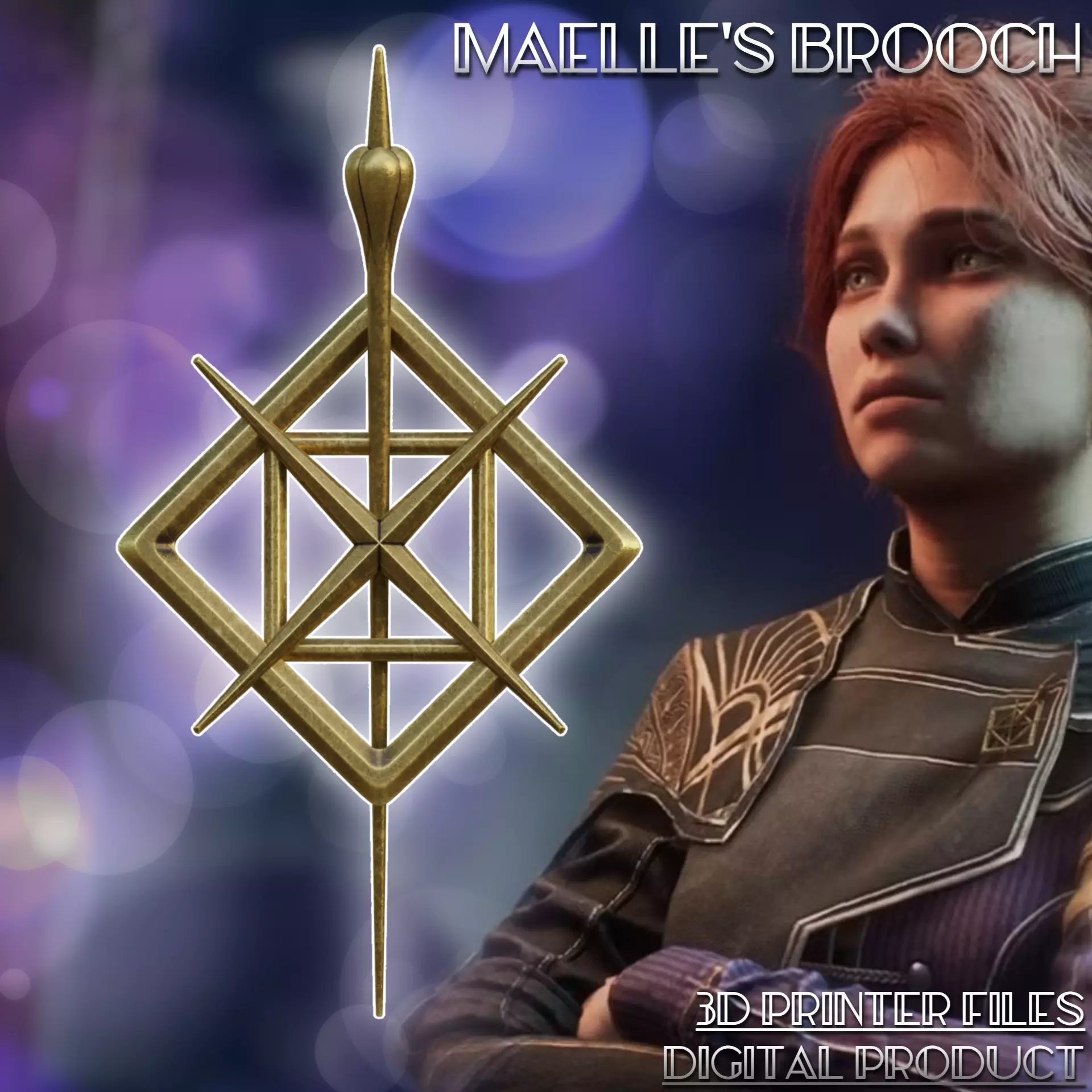 Maelle Cosplay Jewelry Broosh Clair Obscur Expedition 33 3D print model