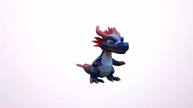 3d Render Mushu Is A Small Comedic Dragon