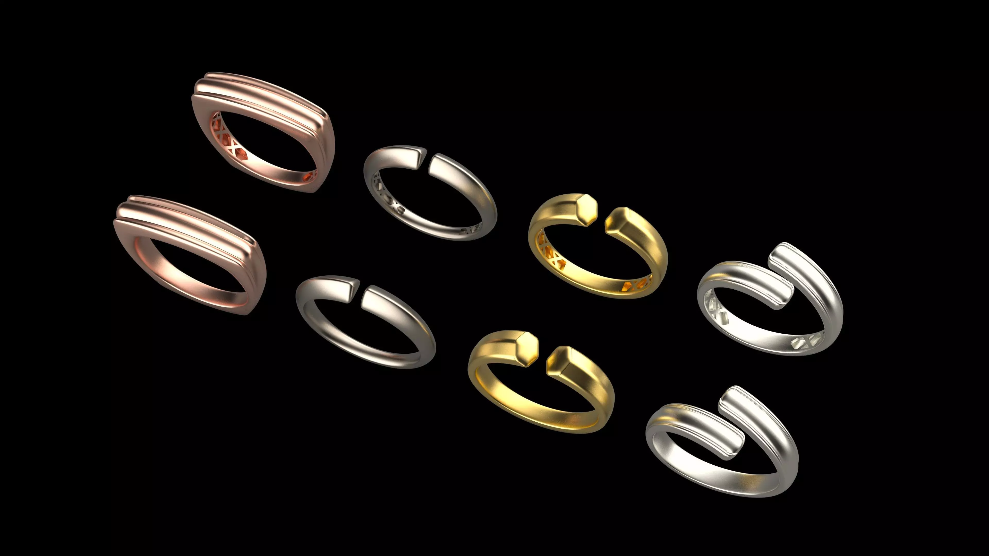 a100-125- rings 3D print model_0