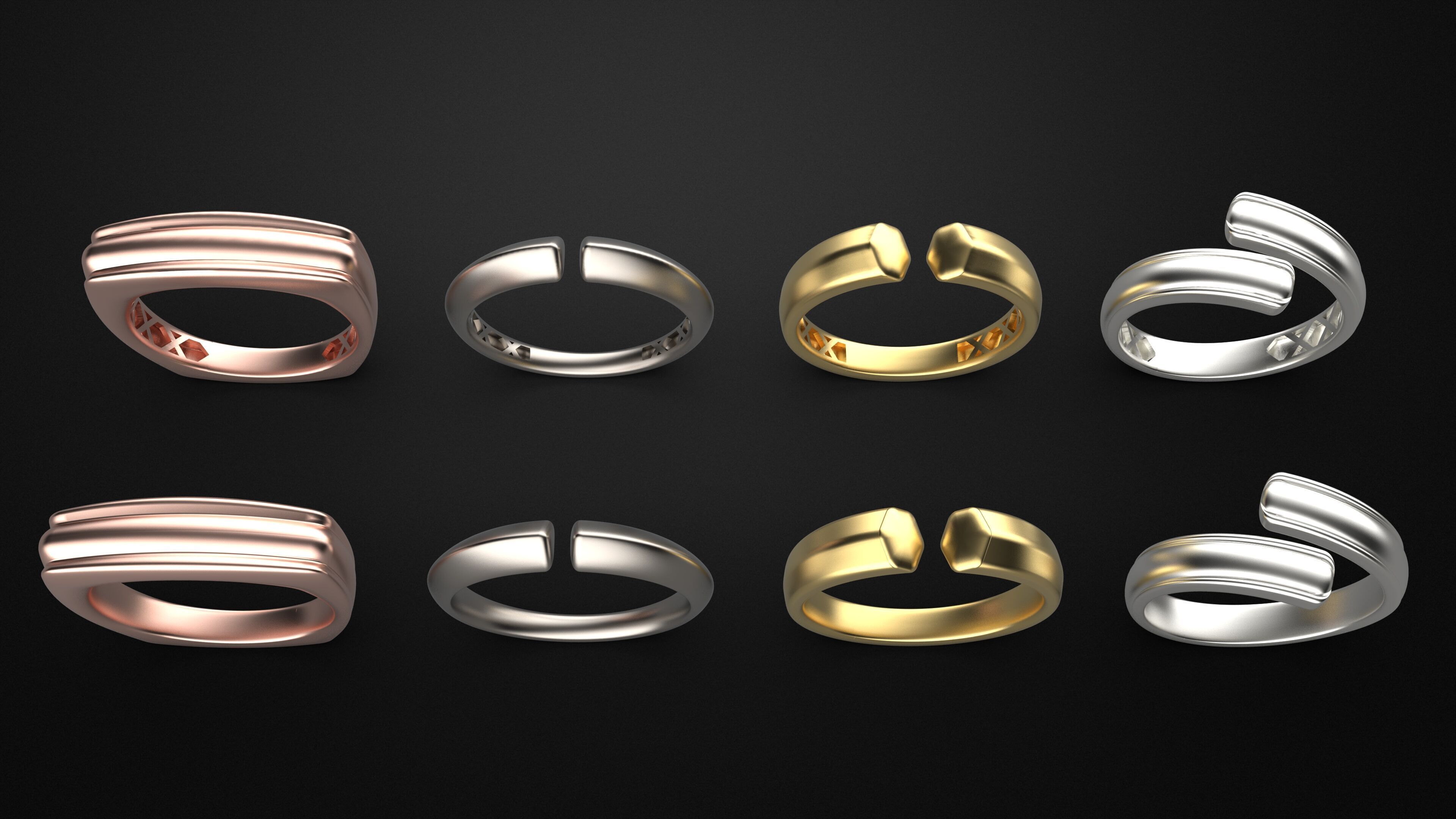 a100-125- rings 3D print model_1