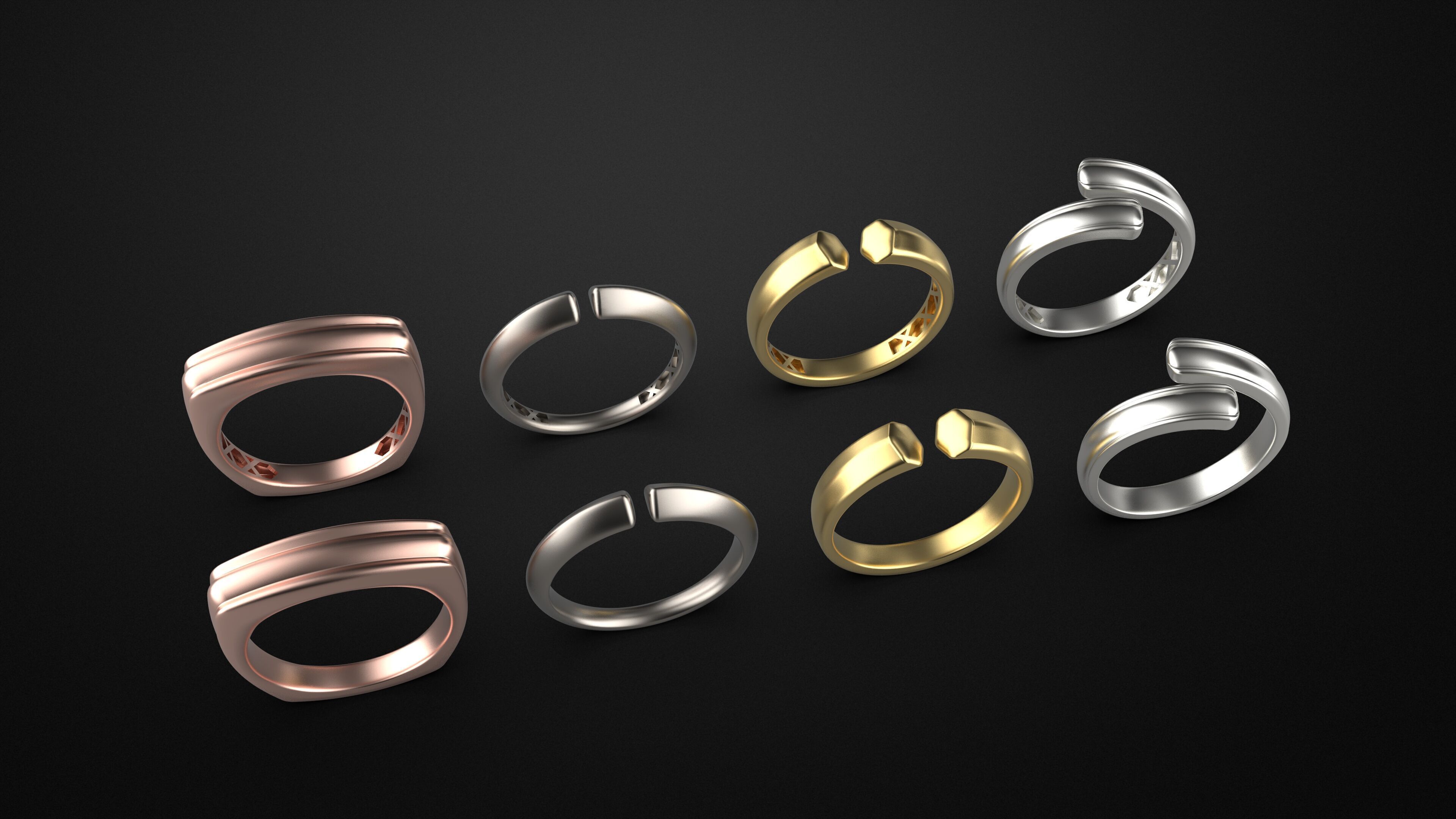 a100-125- rings 3D print model_13