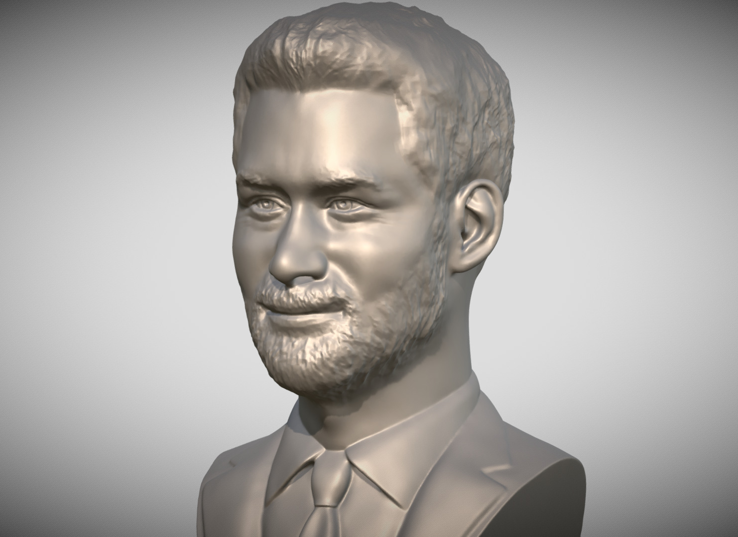 Prince Harry bust 3D print model_2