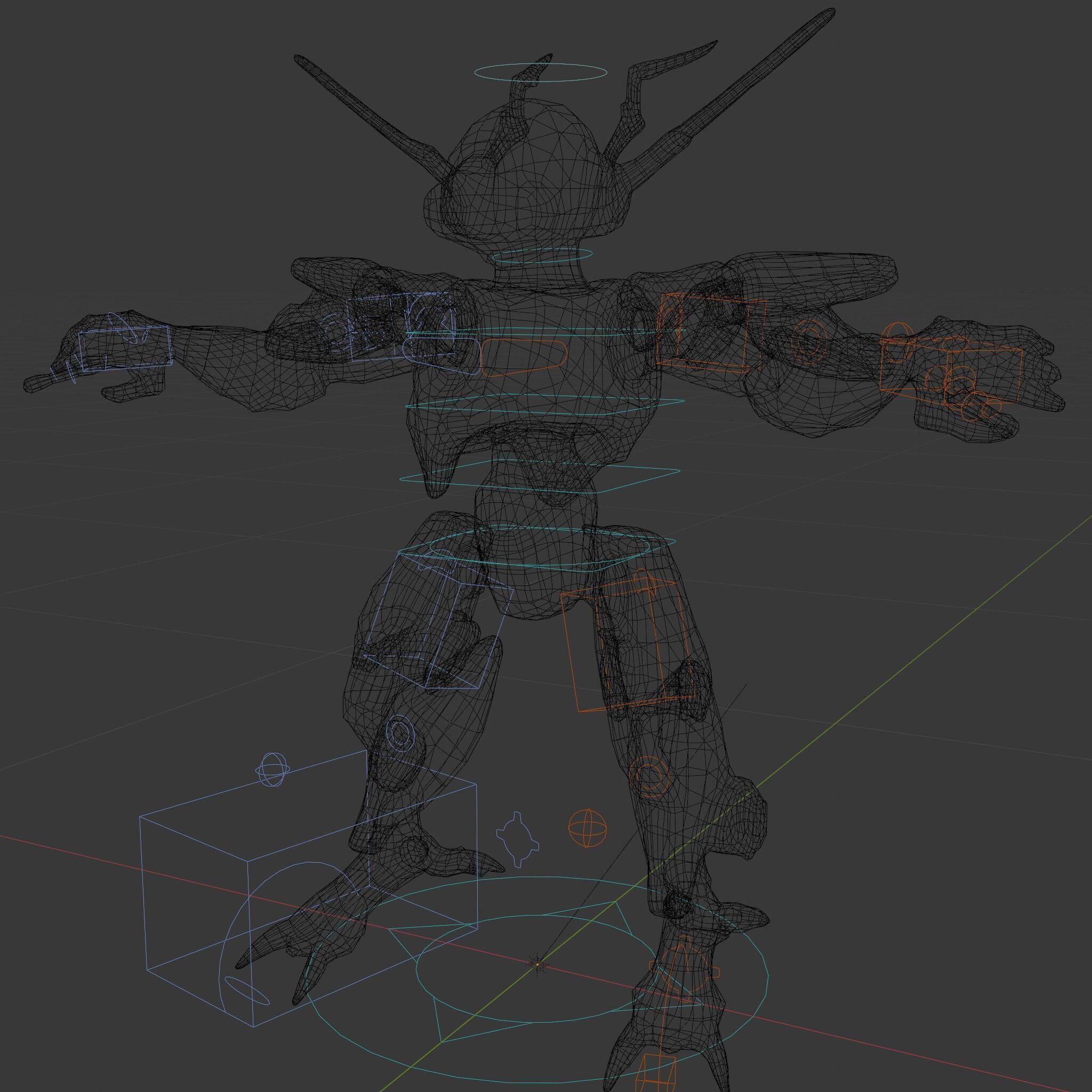 Cyber Mech Guardian with Dynamic Neon Lights Low-poly 3D model_17