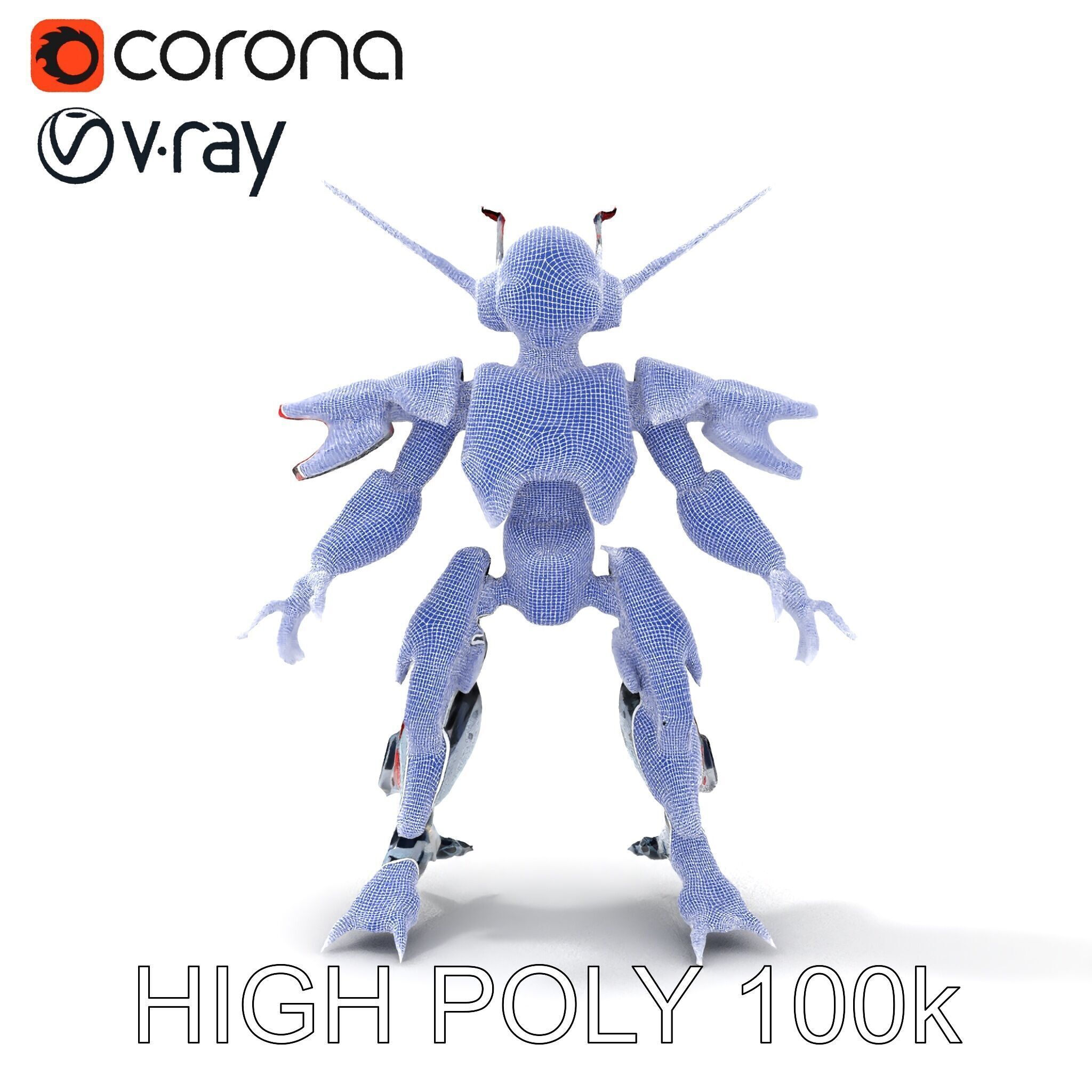 Cyber Mech Guardian with Dynamic Neon Lights Low-poly 3D model_26