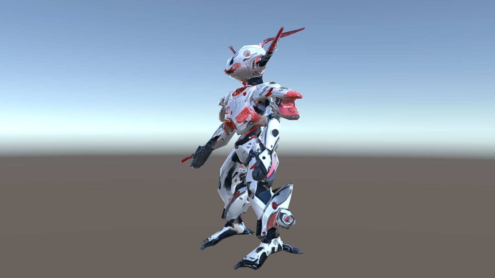 Cyber Mech Guardian with Dynamic Neon Lights Low-poly 3D model_20