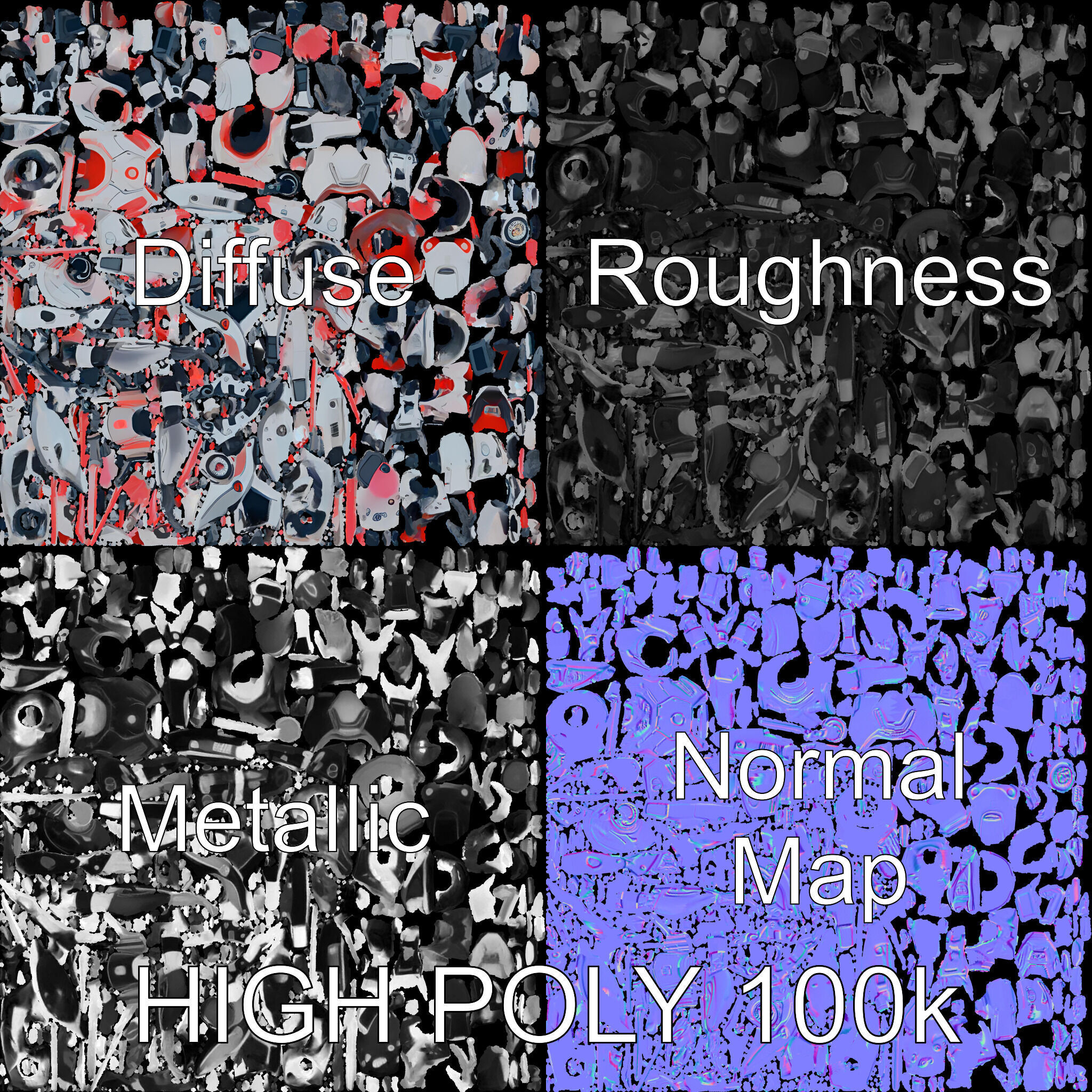 Cyber Mech Guardian with Dynamic Neon Lights Low-poly 3D model_2