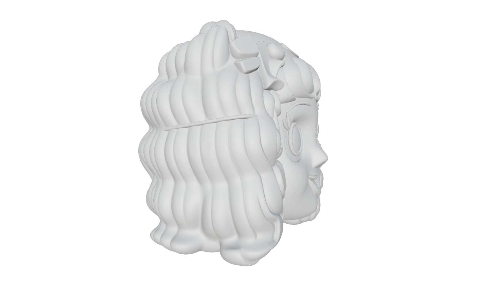   80s Vintage Anime Girl Face Toy Decoration 3D model_4