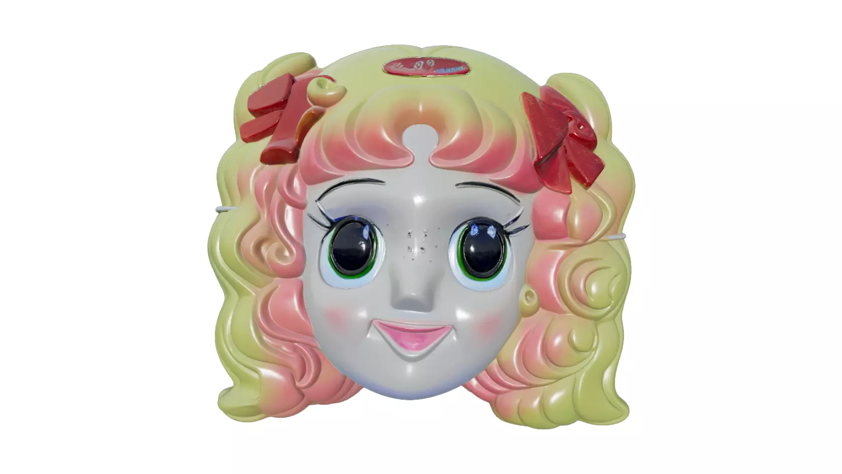   80s Vintage Anime Girl Face Toy Decoration 3D model_0