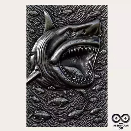 Ocean Fury   CNC Shark Carving