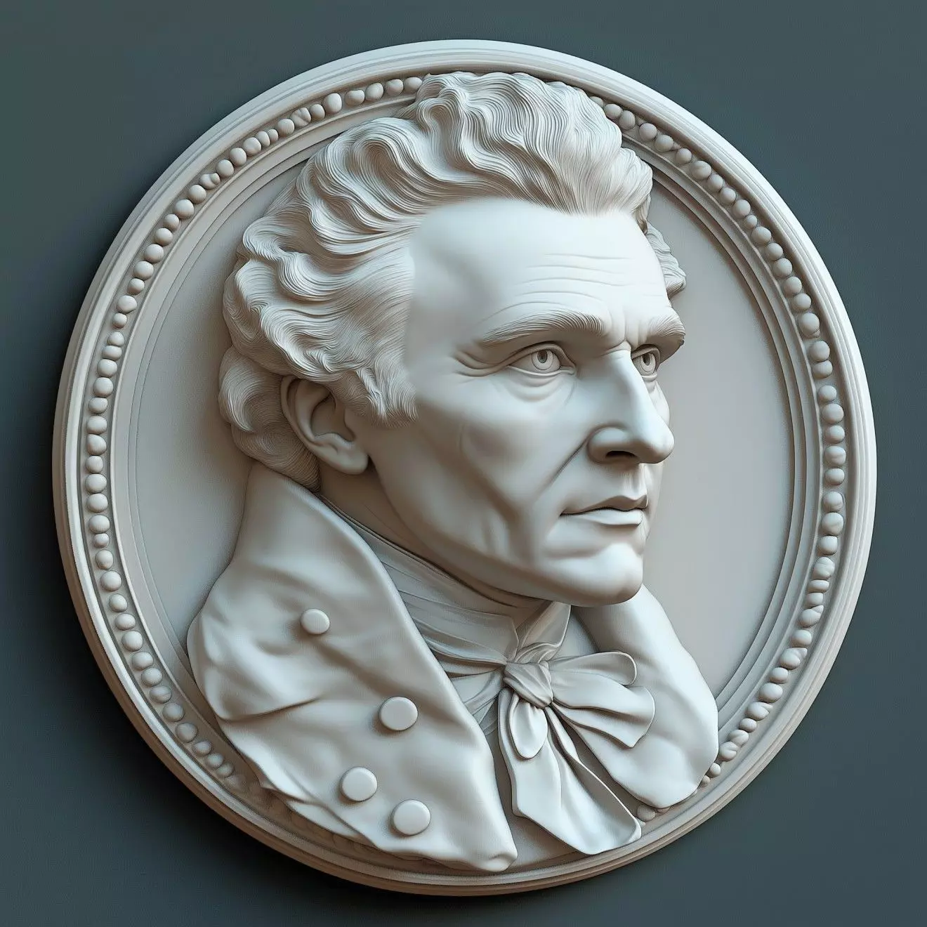 3D Bas-Relief Model of James Monroe 3D print model_0