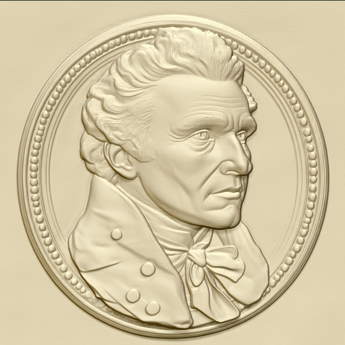 3D Bas-Relief Model of James Monroe 3D print model_1