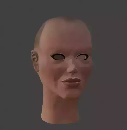  Low Poly Head Model  Color Roughness Metallic and Normal Maps