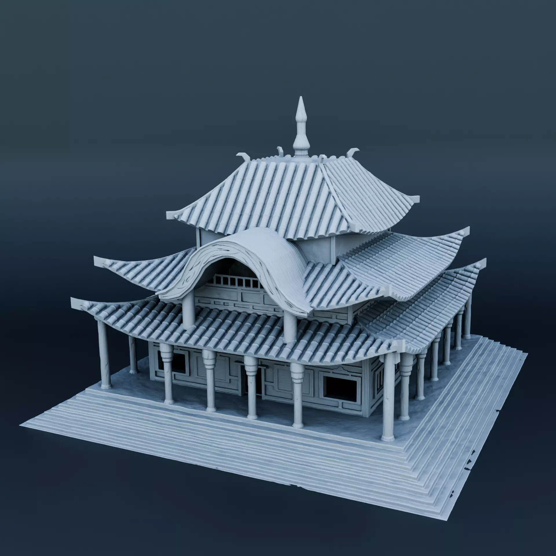 Japanese house 3D print model_0