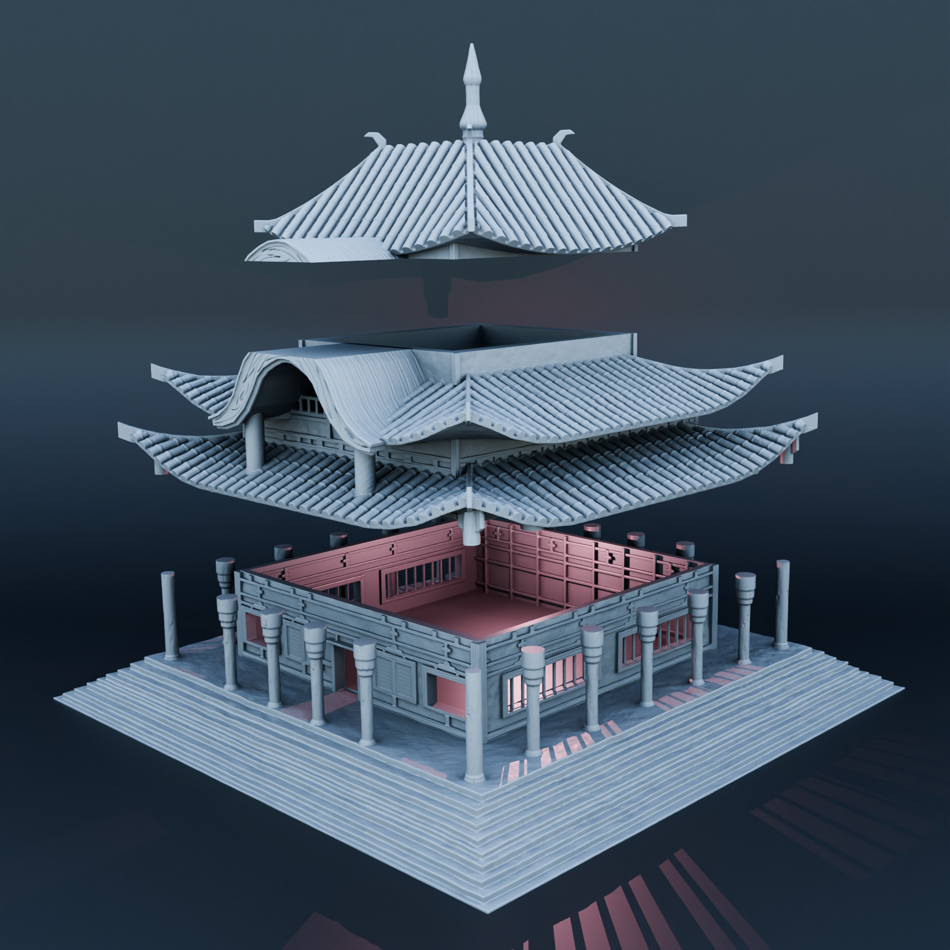 Japanese house 3D print model_2
