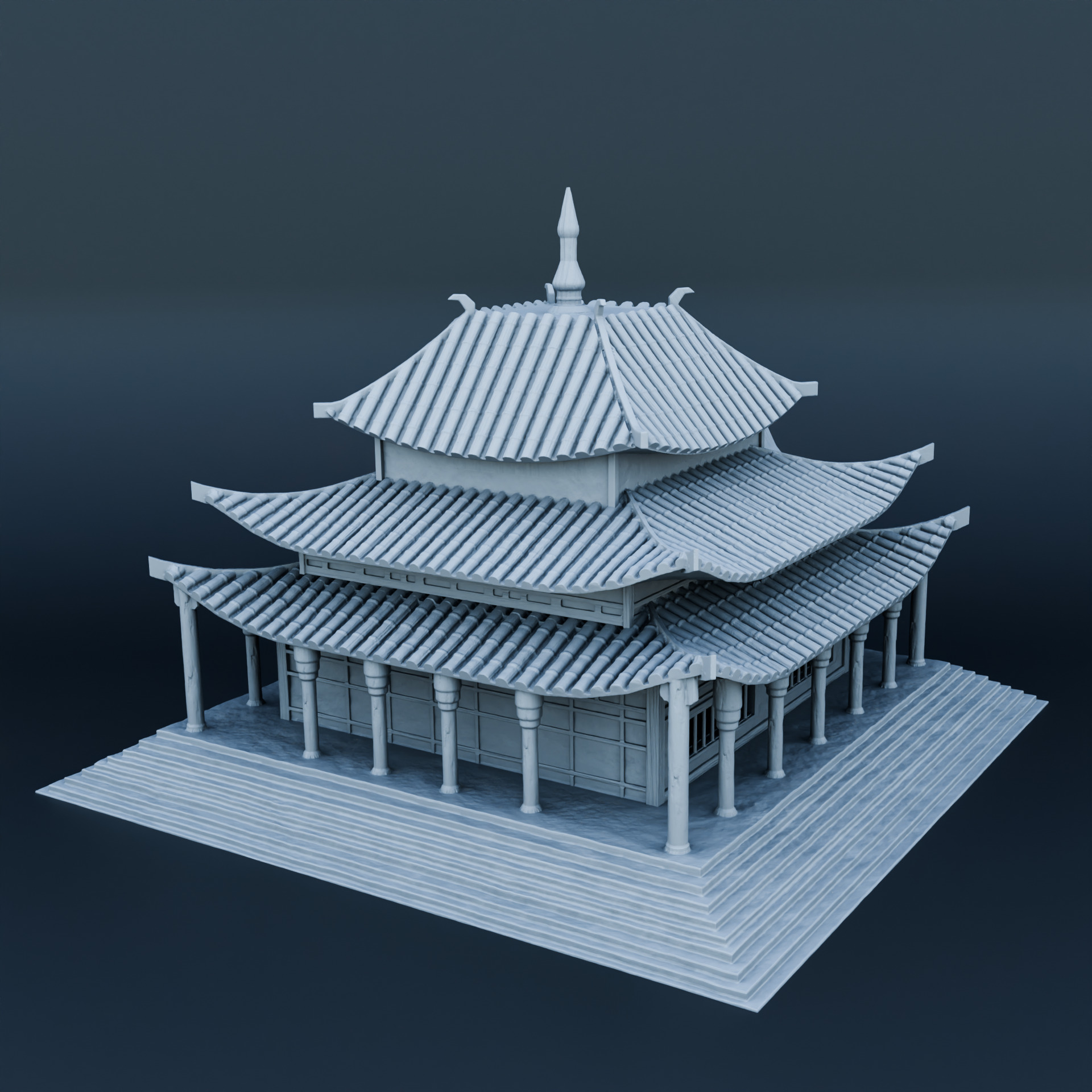 Japanese house 3D print model_1