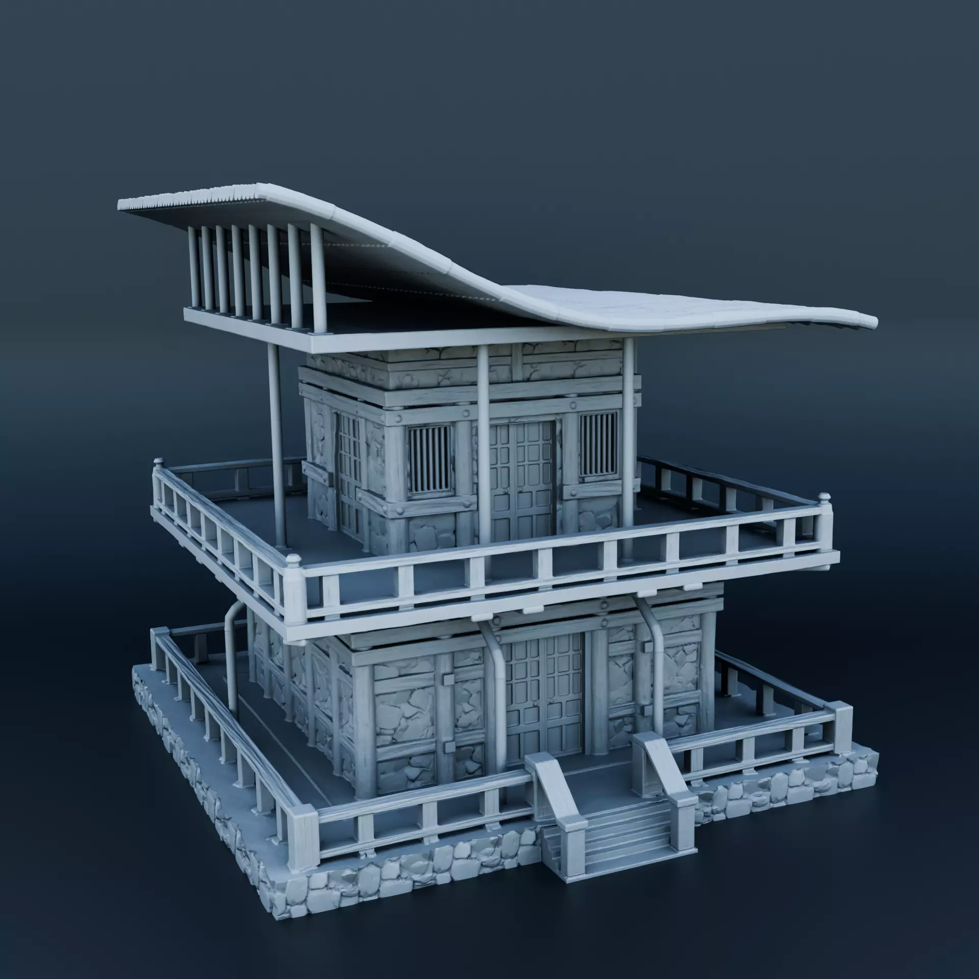 Japanese house 3D print model_0