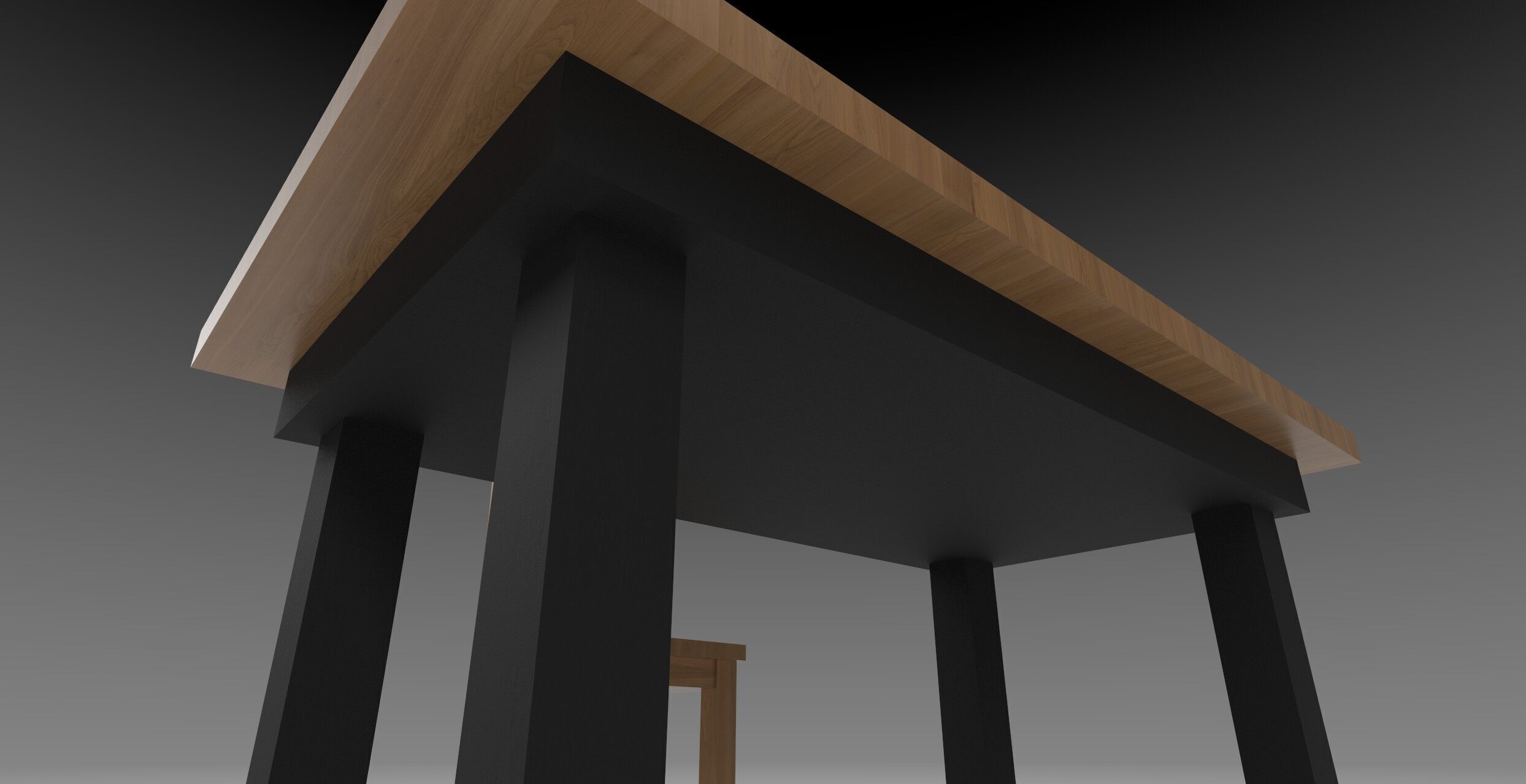 3D Furniture Set -Textured Chair and Table with UV Mapping 3D model_3