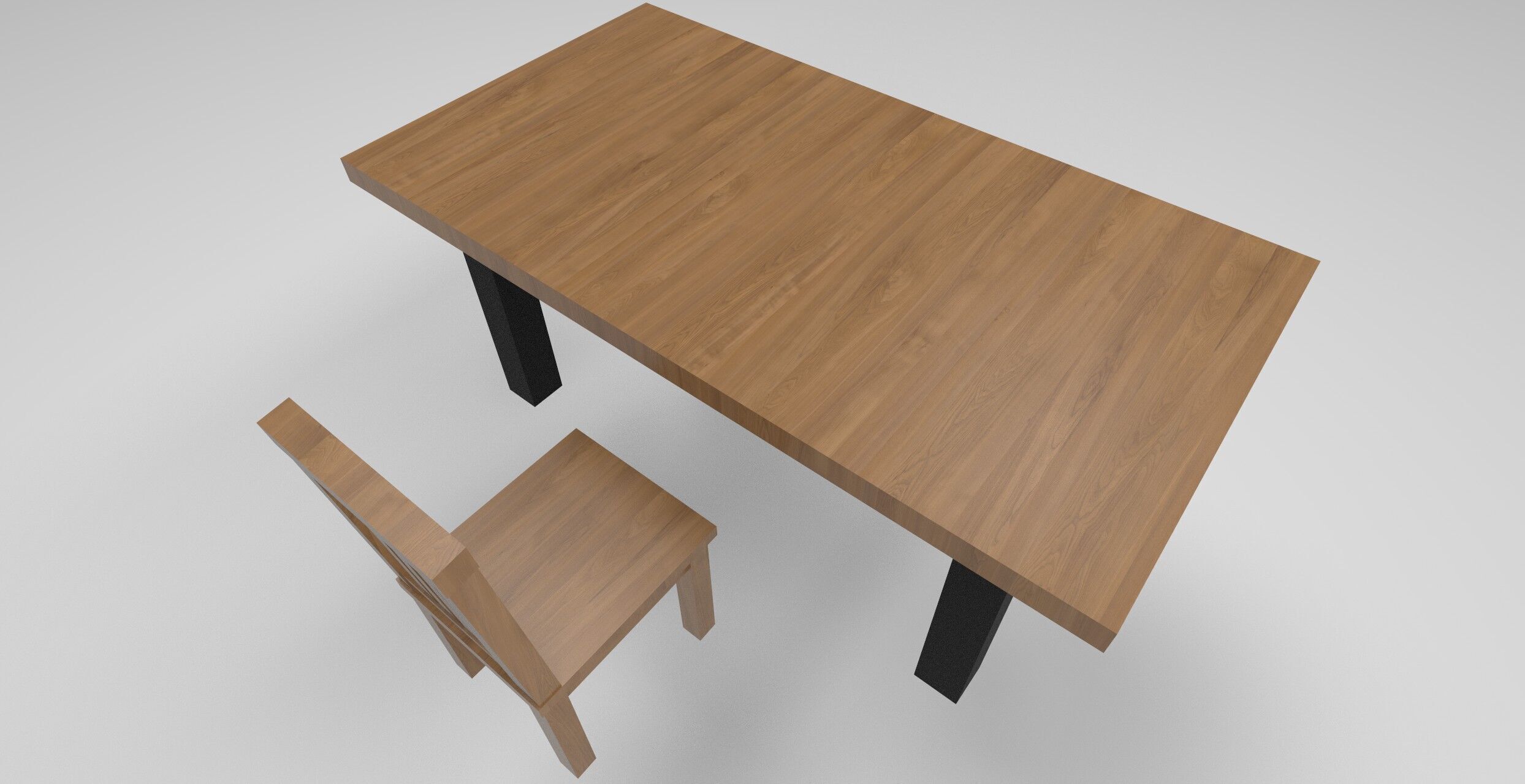 3D Furniture Set -Textured Chair and Table with UV Mapping 3D model_7