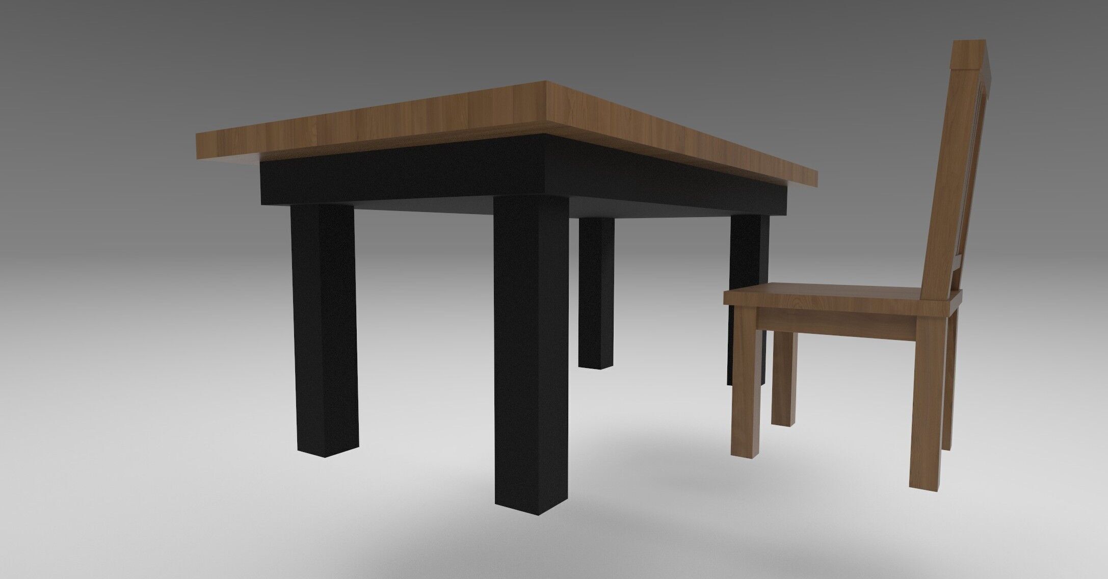 3D Furniture Set -Textured Chair and Table with UV Mapping 3D model_1