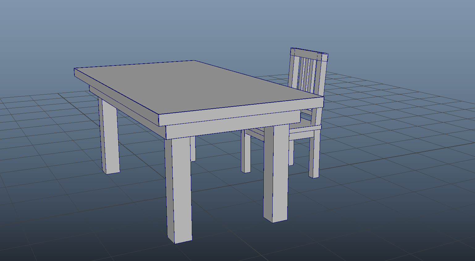 3D Furniture Set -Textured Chair and Table with UV Mapping 3D model_9