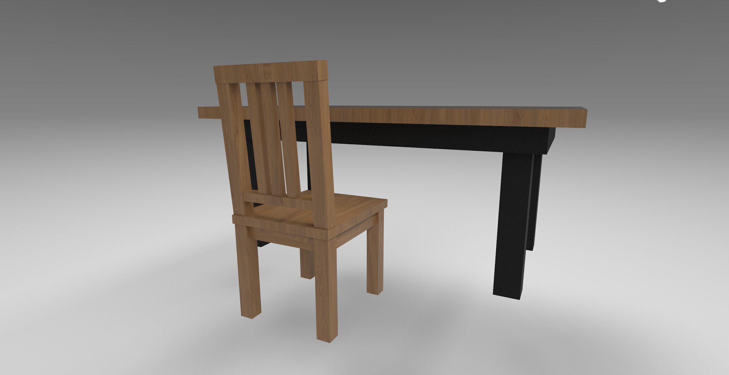 3D Furniture Set -Textured Chair and Table with UV Mapping 3D model_6