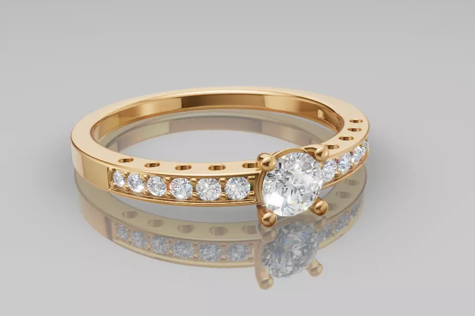 Anel de noivado classico circle para impressao 3D Solitaire Ring 3D print model