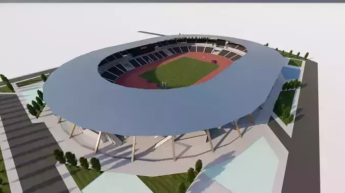 Football Stadium-American football 3D model