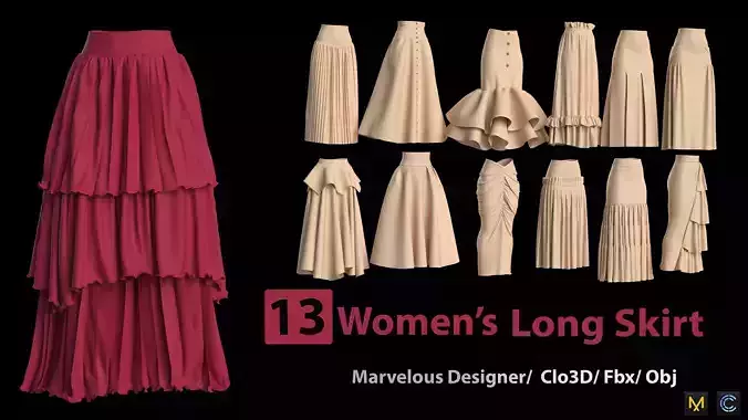 13 Womens Long Skirt 