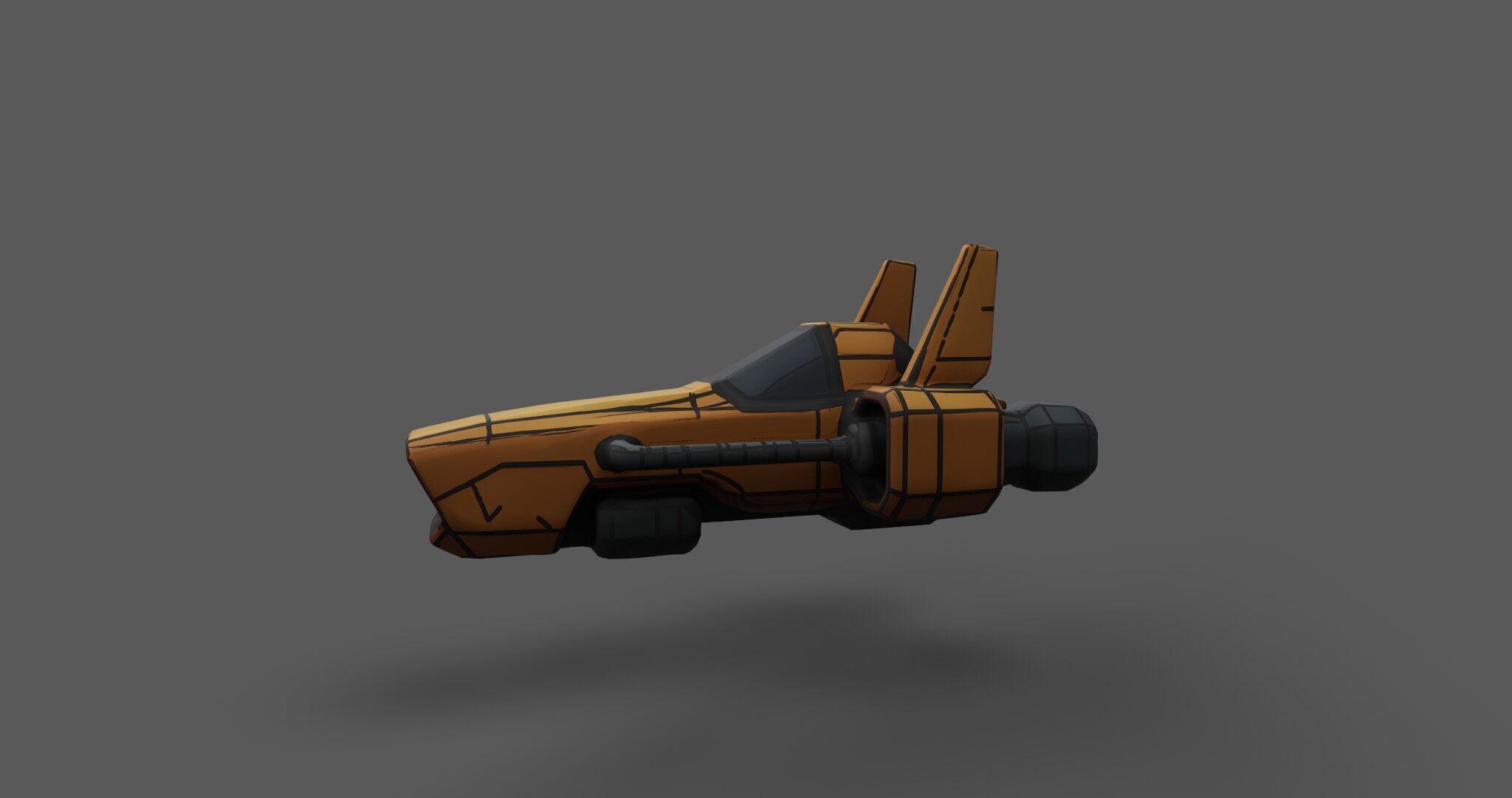 Low Poly Sci-Fi Speeder Stylized Hover Vehicle 3D Model Low-poly 3D model_13