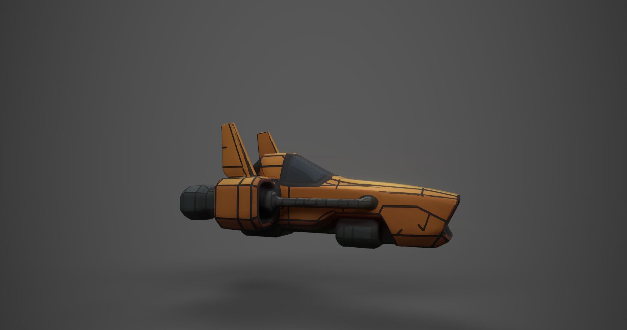 Low Poly Sci-Fi Speeder Stylized Hover Vehicle 3D Model Low-poly 3D model_5