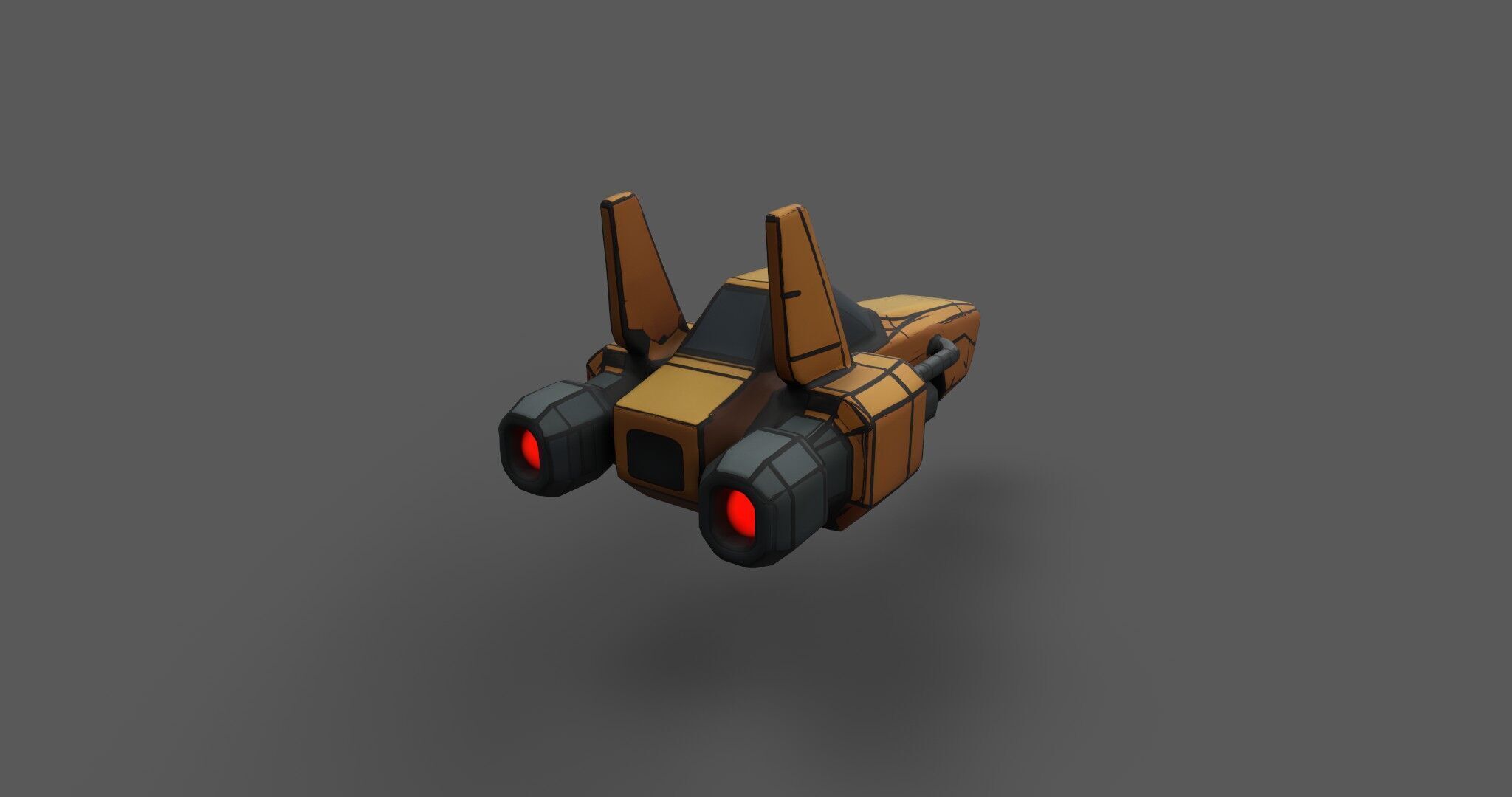 Low Poly Sci-Fi Speeder Stylized Hover Vehicle 3D Model Low-poly 3D model_17