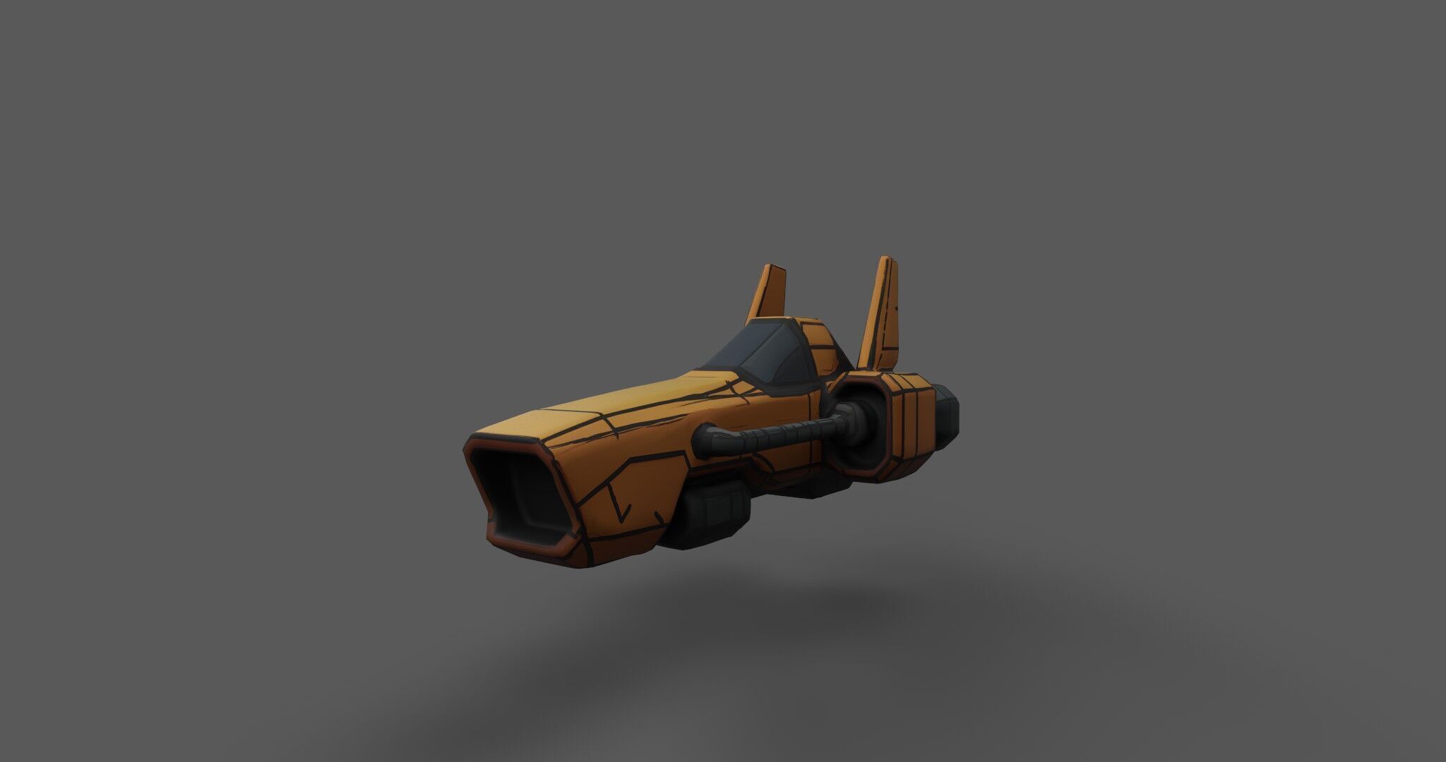 Low Poly Sci-Fi Speeder Stylized Hover Vehicle 3D Model Low-poly 3D model_10