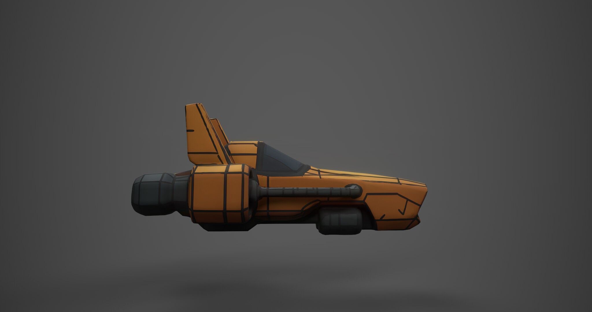 Low Poly Sci-Fi Speeder Stylized Hover Vehicle 3D Model Low-poly 3D model_4