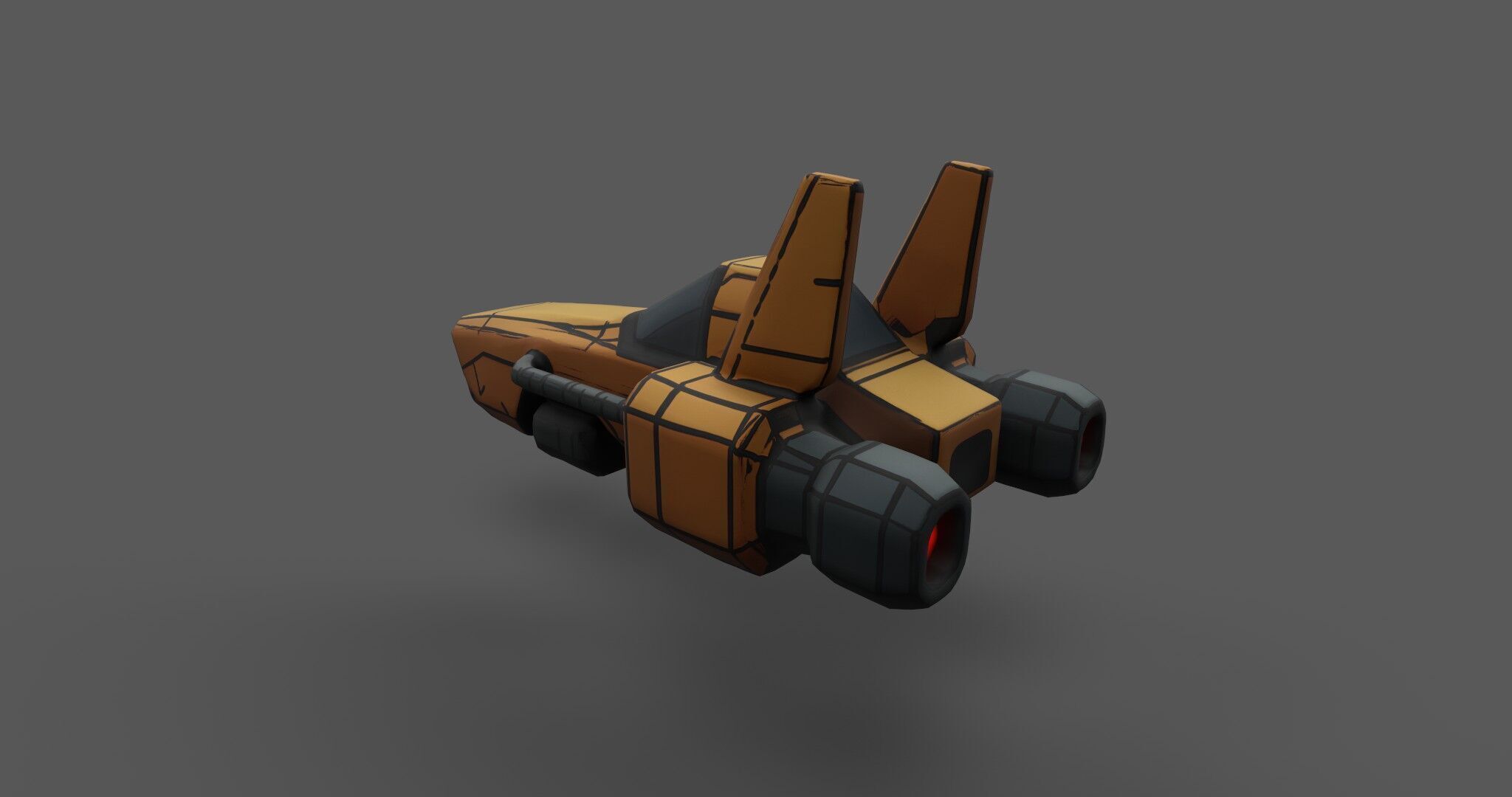 Low Poly Sci-Fi Speeder Stylized Hover Vehicle 3D Model Low-poly 3D model_14
