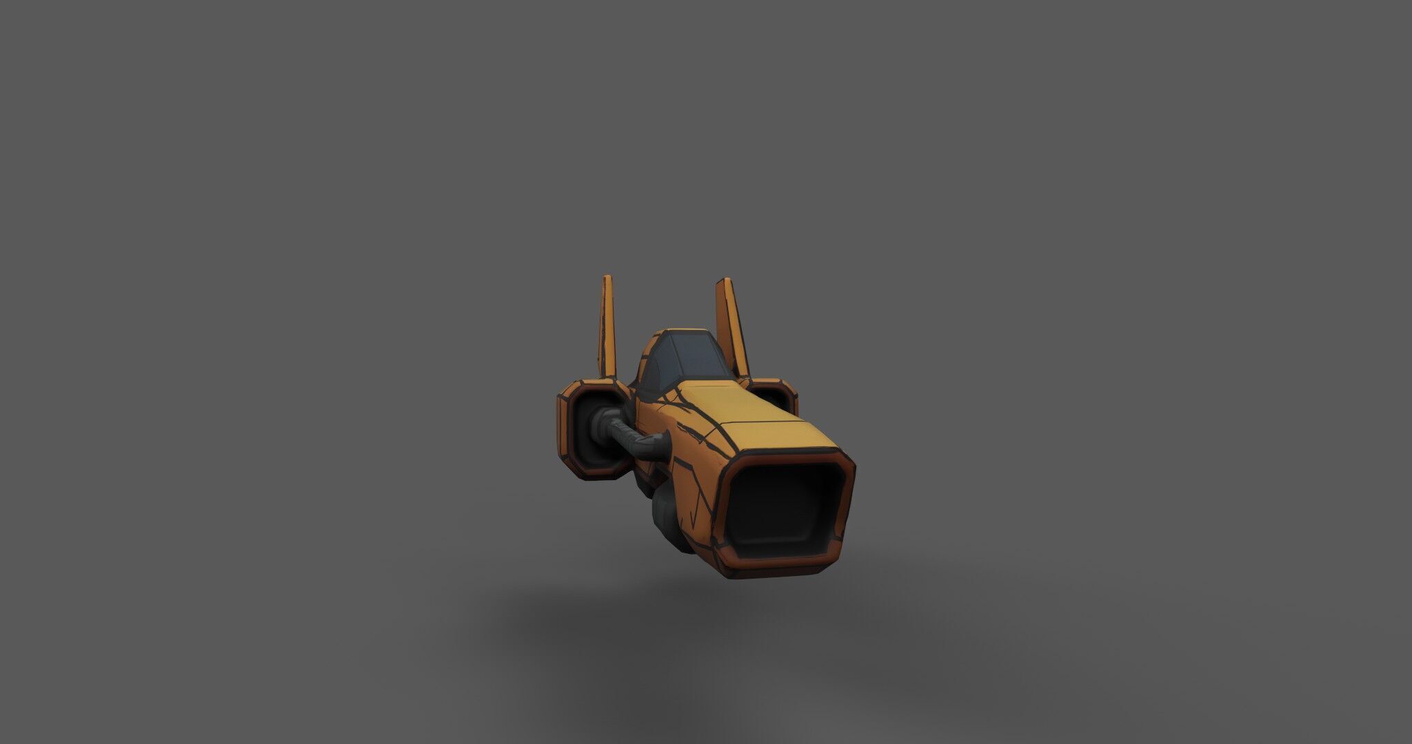 Low Poly Sci-Fi Speeder Stylized Hover Vehicle 3D Model Low-poly 3D model_7