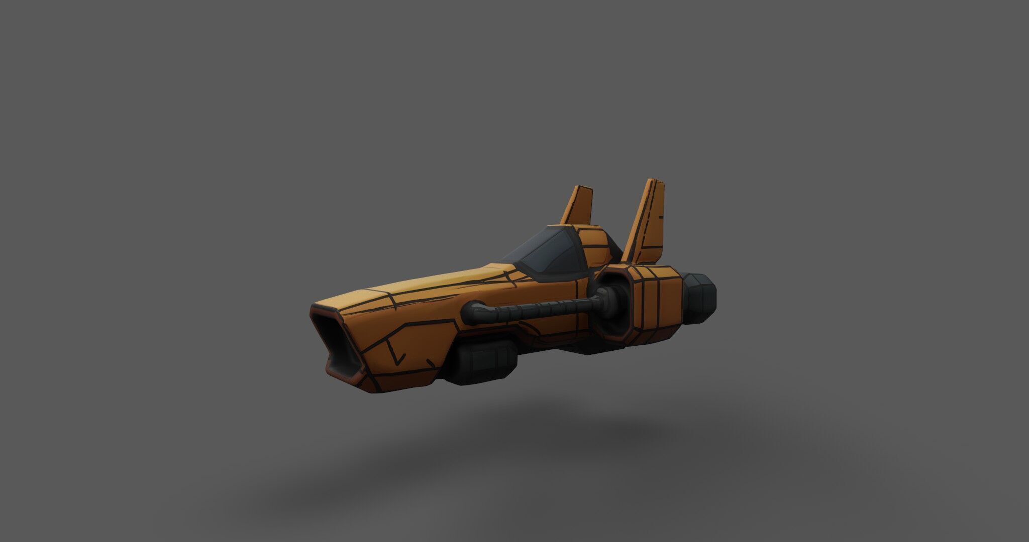 Low Poly Sci-Fi Speeder Stylized Hover Vehicle 3D Model Low-poly 3D model_12