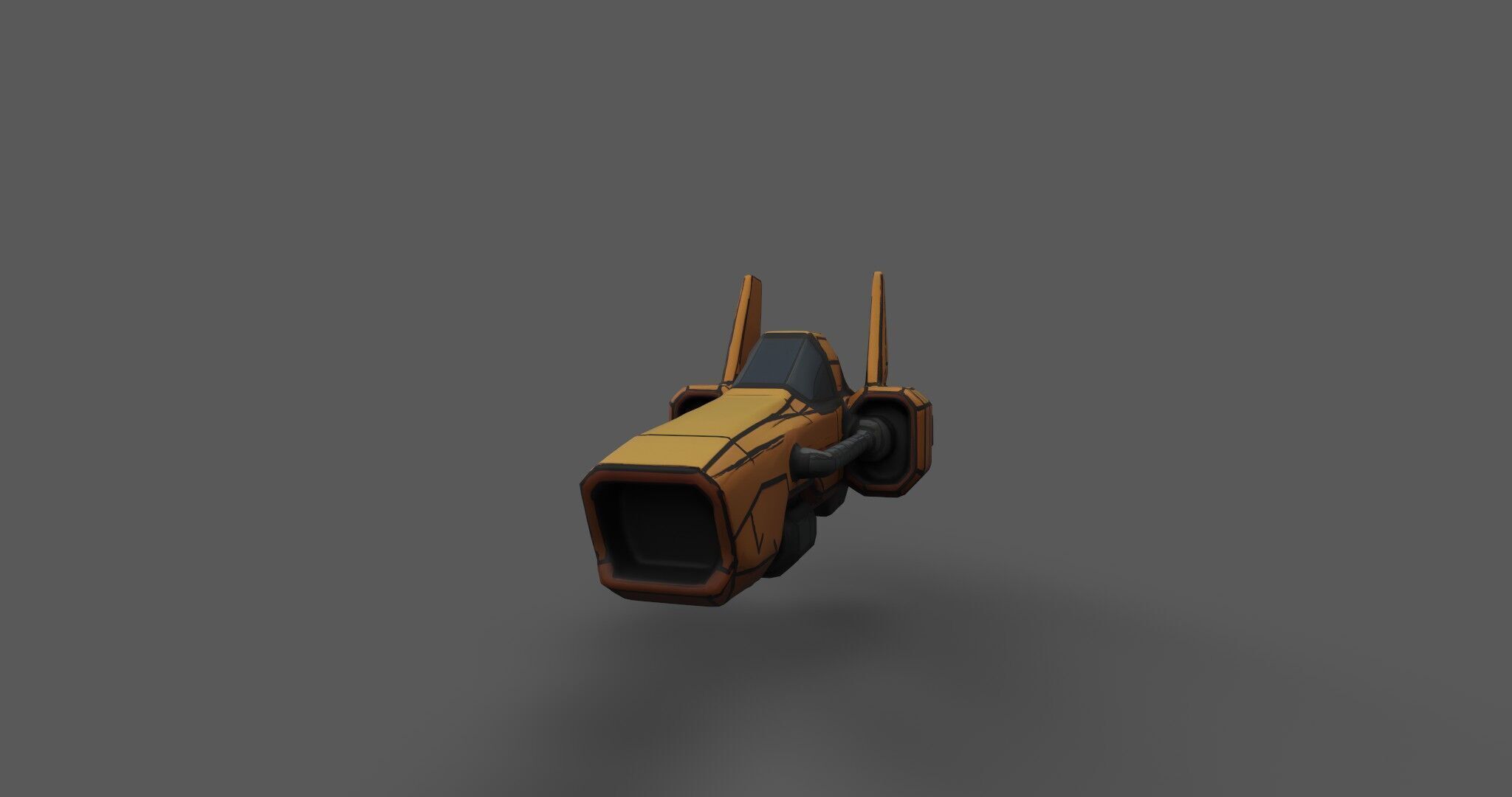Low Poly Sci-Fi Speeder Stylized Hover Vehicle 3D Model Low-poly 3D model_9