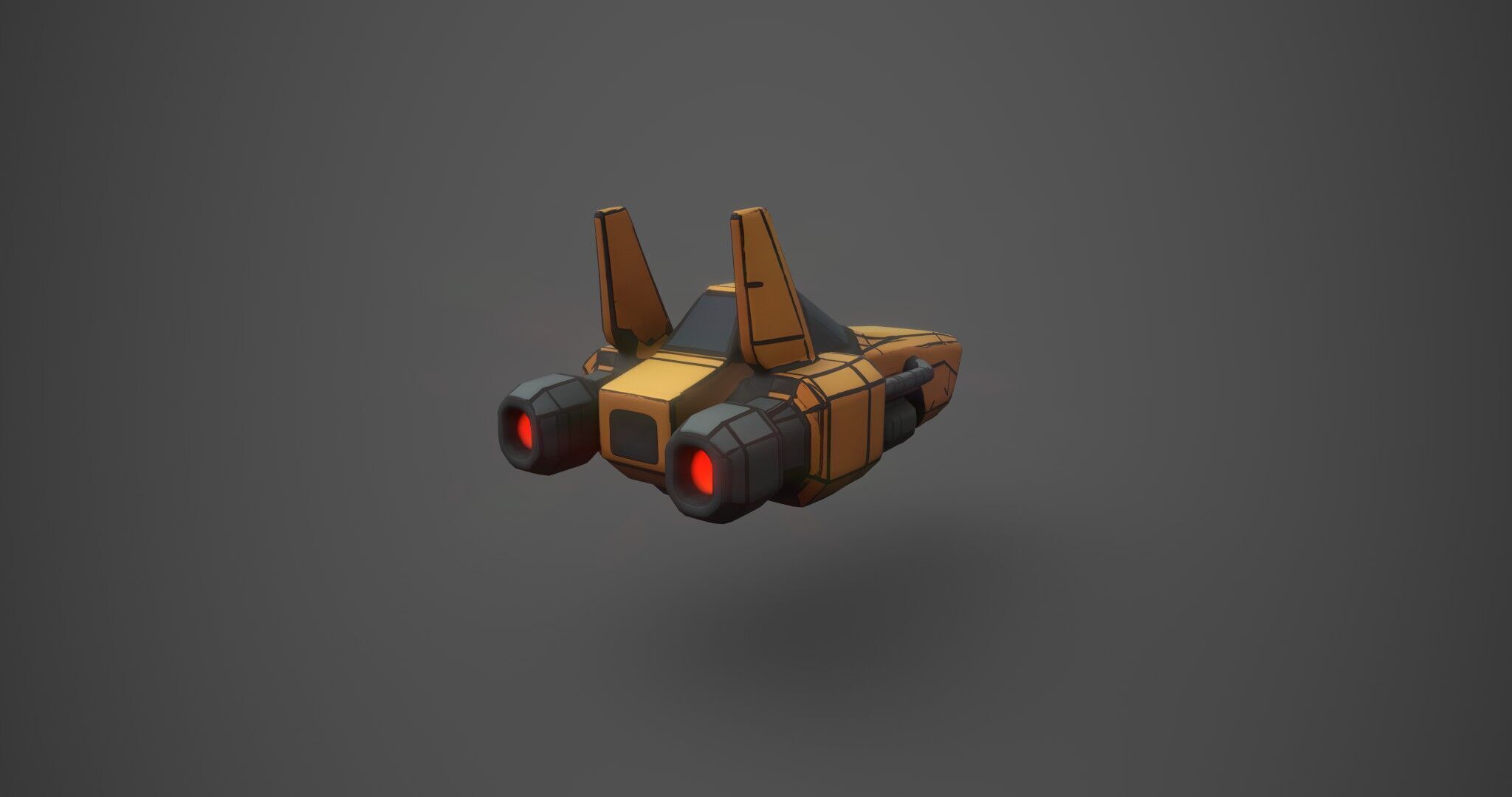 Low Poly Sci-Fi Speeder Stylized Hover Vehicle 3D Model Low-poly 3D model_1