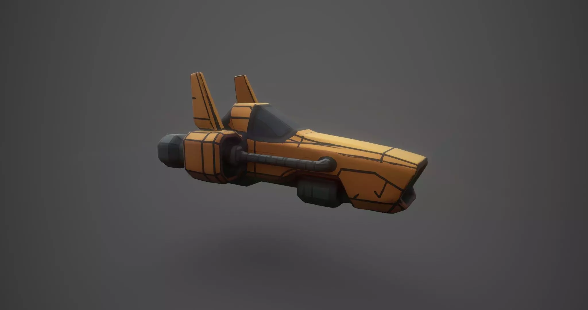 Low Poly Sci-Fi Speeder Stylized Hover Vehicle 3D Model Low-poly 3D model_0