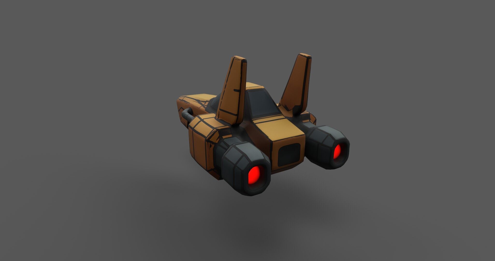 Low Poly Sci-Fi Speeder Stylized Hover Vehicle 3D Model Low-poly 3D model_15