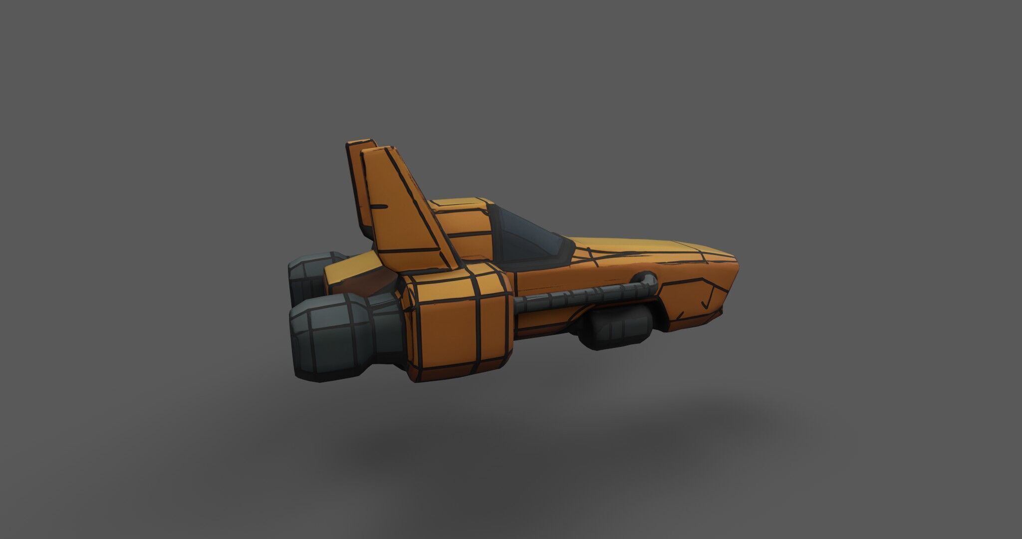 Low Poly Sci-Fi Speeder Stylized Hover Vehicle 3D Model Low-poly 3D model_18