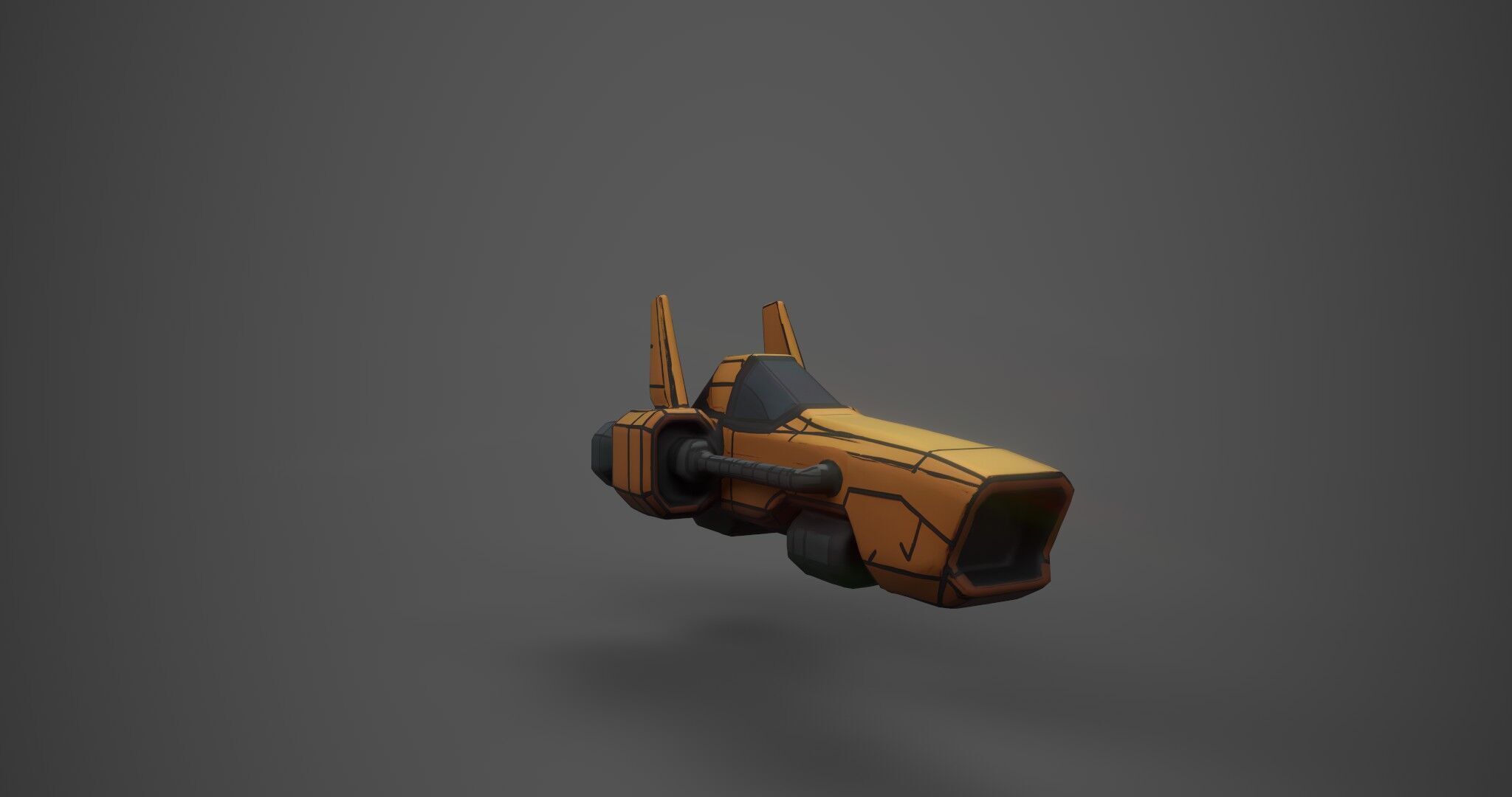 Low Poly Sci-Fi Speeder Stylized Hover Vehicle 3D Model Low-poly 3D model_6