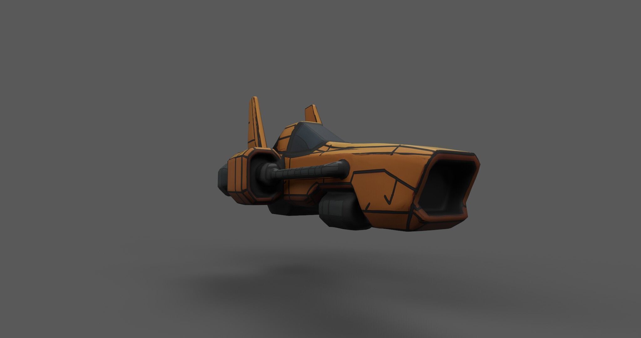 Low Poly Sci-Fi Speeder Stylized Hover Vehicle 3D Model Low-poly 3D model_24