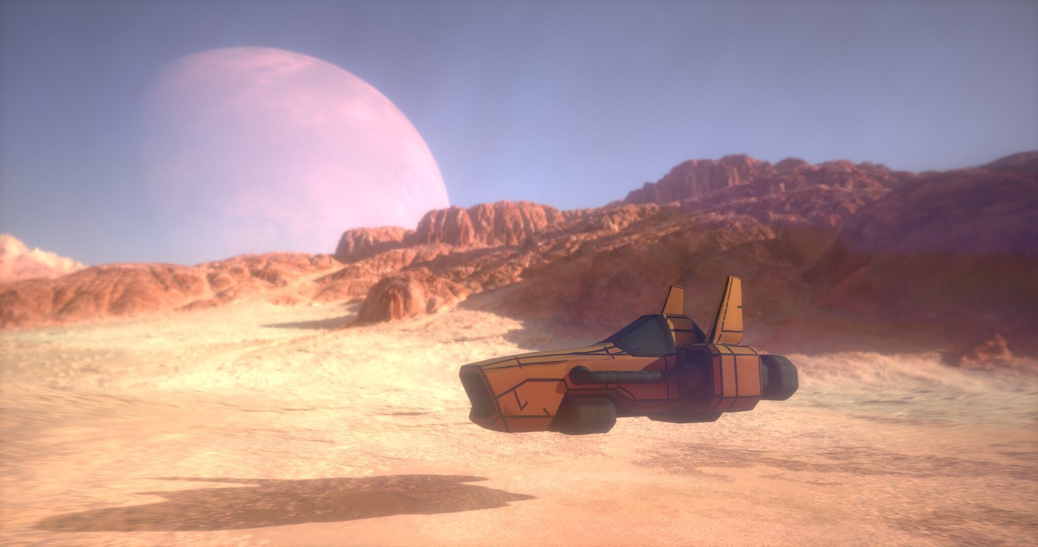 Low Poly Sci-Fi Speeder Stylized Hover Vehicle 3D Model Low-poly 3D model_3