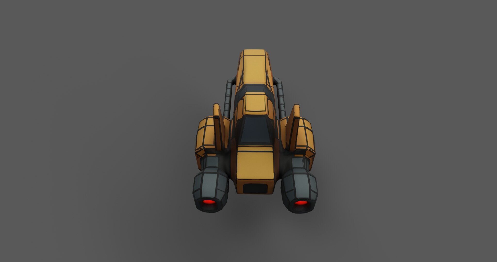 Low Poly Sci-Fi Speeder Stylized Hover Vehicle 3D Model Low-poly 3D model_19
