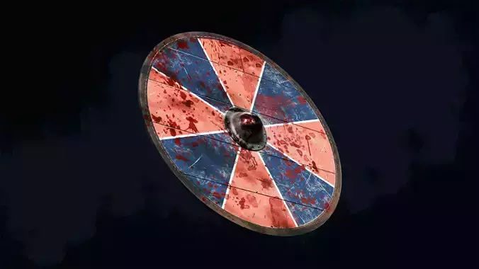 Viking Shield 1 - Bloody Low-poly 3D model