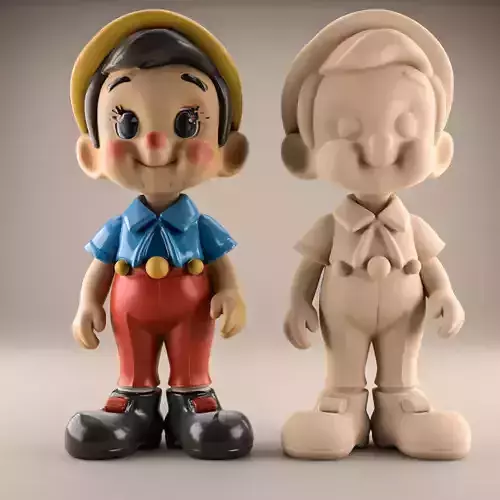 Cute Pinocchio STL File for 3D Printing and Decor